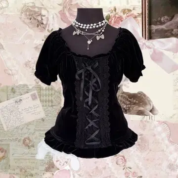 y2k axes femme 벨로아 레이스업 coquette 클래식 로리타