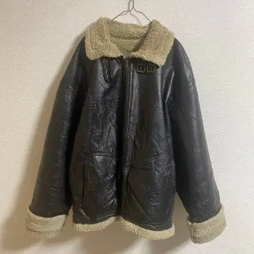 B-3 리얼 가죽 무스탕 자켓 블랙 천연 가죽