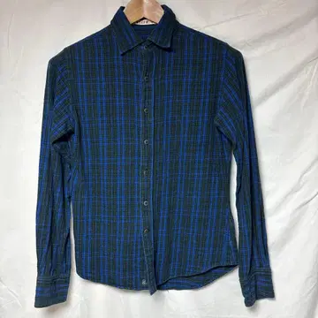 45RPM 긴팔 셔츠 청록색 체크