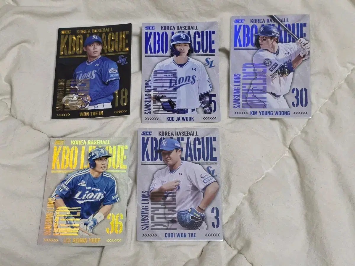 kbo 크보 카드 삼성 원태인/구자욱/김영웅/최원태/이승엽 세트