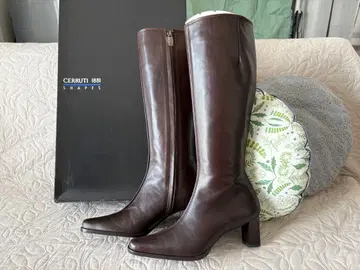 CERRUTI 1881 미사용 36 다크 브라운 롱 부츠