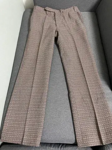 70s 레트로 빈티지 올 패턴 플레어 팬츠 슬랙스 브라운 계열 W40