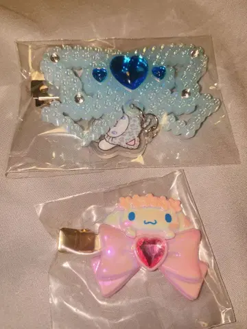 산리오 시크릿 헤어 클립 갸루 고양이 벚꽃 시리즈 시나모롤 세트