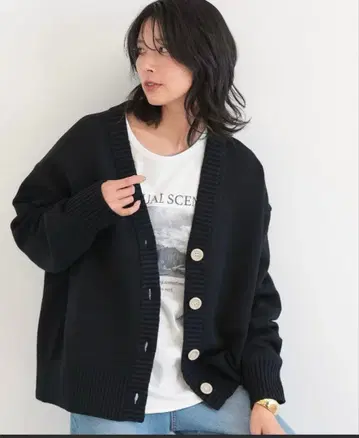2025 빅 버튼 가디건 블랙 가디건 BARNYARDSTORM