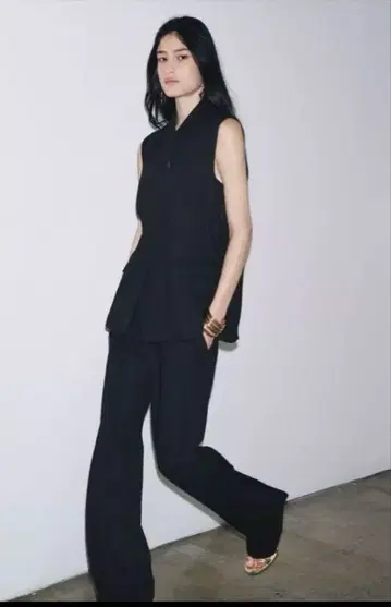 ZARA WOMAN 컬렉션 리넨 블렌드 버클 팬츠