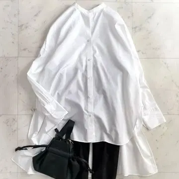 새상품급 어도어 토마스 메이슨 밴드 카라 브로드 셔츠 블라우스 화이트