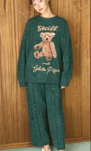 Steiff meets Gelato Pique 룸웨어 세트 그린