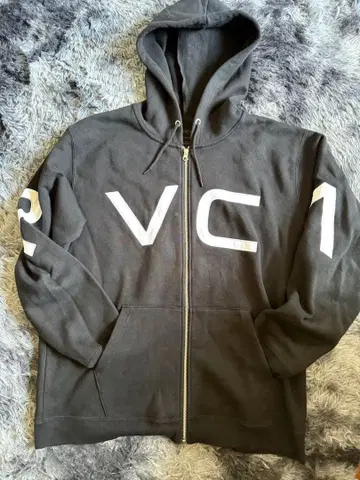 RVCA 풀 집업 후드티 블랙 속기모