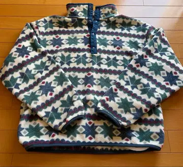 80s 90s USA제 엘엘빈 스냅T 올 패턴 플리스