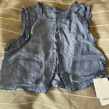 PINORE 프릴 달린 파란색 베스트 택 포함 새상품