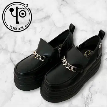 새상품 플랫 로퍼 여성용 통굽 블랙 24cm