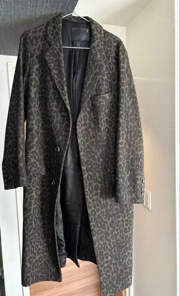 R13 레오파드 무늬 체스터 코트