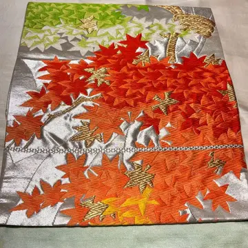 후쿠로 오비 오비 단풍 모미지 실버 럭셔리 매듭 문양