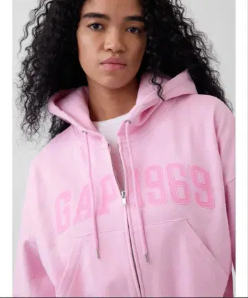 프렌치 테리 오버 사이즈 GAP1969 로고 집업 후드티