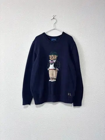 랄프 로렌 폴로베어 니트 네이비 S 170 코튼