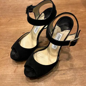 JIMMY CHOO Black Suede Platform Pumps