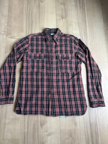 웨어하우스 플란넬 셔츠 3022 턱 스트랩 포함 (연어색) 사이즈 40