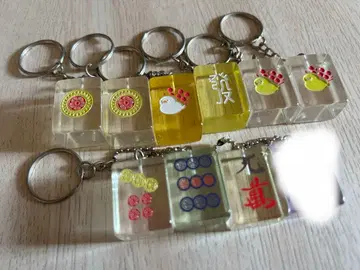 클리어 컬러풀 마작패 키링