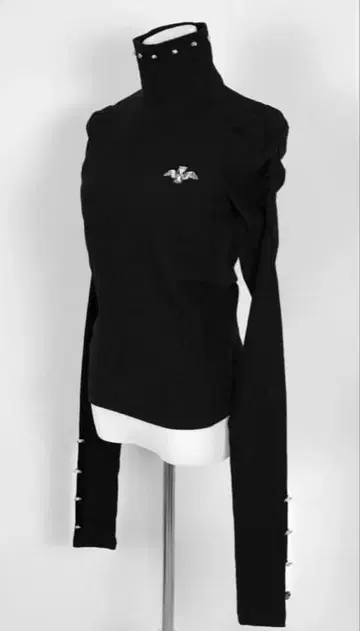 dimmoire 주름 니트탑 블랙