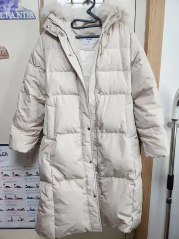미쏘 슬림핏 롱패딩 아이보리(M)