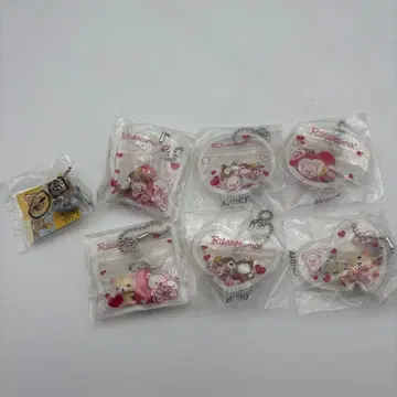 리락쿠마 코리락쿠마 키이로이토리 하트 피규어 스트랩 7점