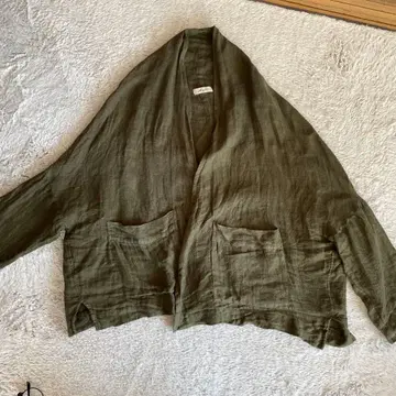 ICHI Antiquites 린넨 가디건 카키