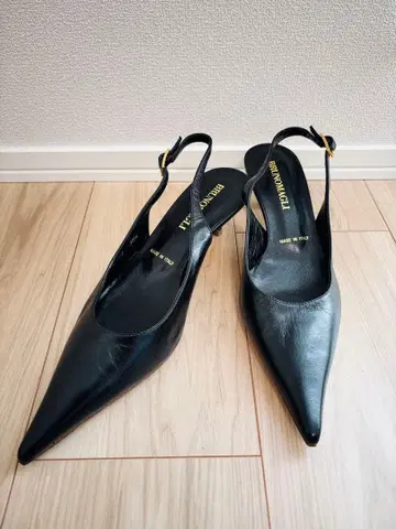 새상품급 BRUNOMAGLI 블루노마리 천연 가죽 펌프스 블랙 이탈리아제
