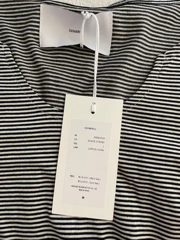 SUGARHILL 보더 T셔츠 M 사이즈 블랙 x 화이트