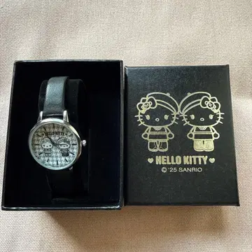 HELLO KITTY 손목시계 흑백 걸리시 쌍둥이 코디