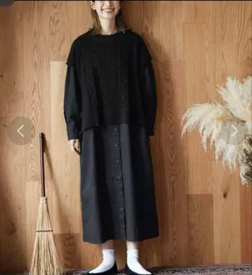 SUNNY CLOUDS 니트 도킹 마녀의 원피스 M [A33]