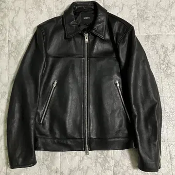 새상품급 BEAMS 싱글 라이더 램 가죽 자켓 블랙 M
