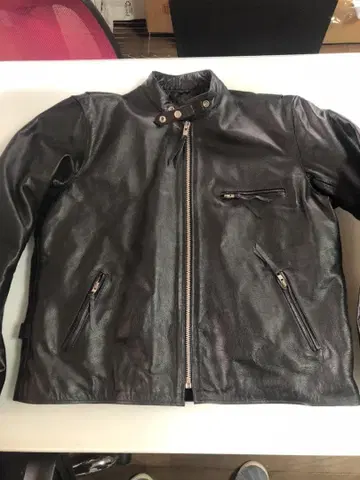 482 FREEDOM 라이더 자켓 블랙 소가죽 가죽 50 바이크