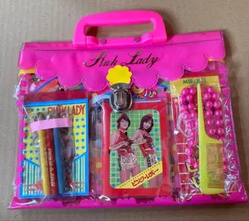 미사용 핑크 레이디 가방 백 문구 빗 등 쇼와 레트로