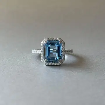합성 아쿠아 마린 5ct 헬로 반지