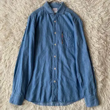 [ 컨디션 최상 ] 폴스미스 현행 긴팔 데님 샴브레이 셔츠 자수 L