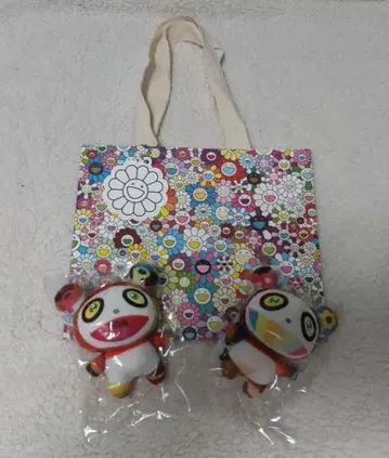 쇼핑백 포함 무라카미 다카시 봉제 인형 팬더 모자 세트 카이카이키키