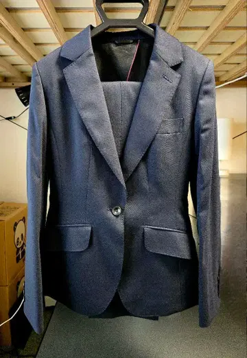 아오야마 양복 HILTON 여성 수트 셋업 네이비 무지 상하의 세트