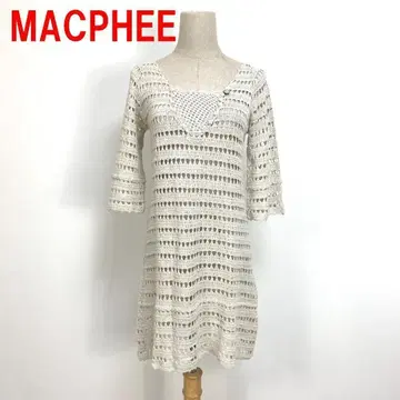 A6135 맥피 니트 튜닉 린넨 면 7부 소매 베이지 38