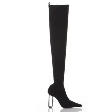 [ 새상품급 ] YELLO 블랙 스웨이드풍 니하이 롱 부츠 Ssize