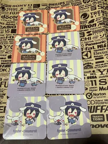 문호 스트레이독스 산리오 콜라보 코스터 효도르 8점