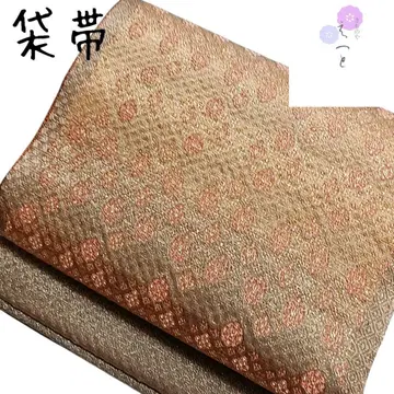 후쿠로 오비 추상 북 패턴 브라운 골드