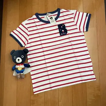 더블 B 사가 자수 보더 반팔 T셔츠 S(155-165) 미키하우스