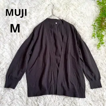 무인양품 MUJI 가디건 긴팔 오픈 프론트 차콜 그레이(M)