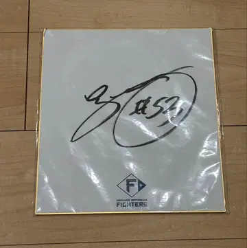 홋카이도 일본햄 파이터즈 미즈타니 슌 친필 사인 색지