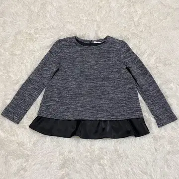 그린라벨리락싱 트위드풍 블라우스 S 상당 네이비 슬립 포함