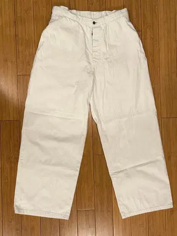 marka DENIM WORK PANTS 화이트 와이드 팬츠