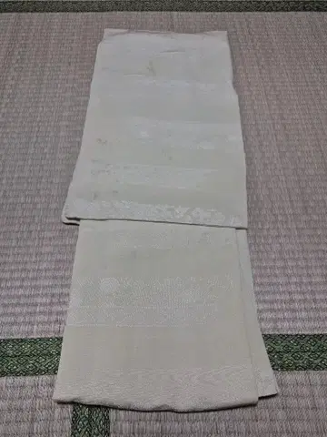 이로무지 기모노 옅은 노랑 실크