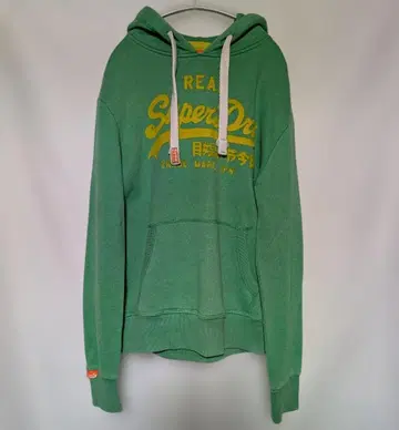 SuperDry 맨투맨 풀오버 후드티 그린 S 구제 의류