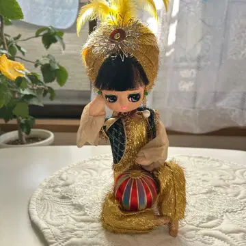 쇼와 레트로 포즈 인형 터번 인형