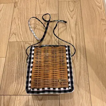 ebagos 깅엄 바스켓 백 숄더